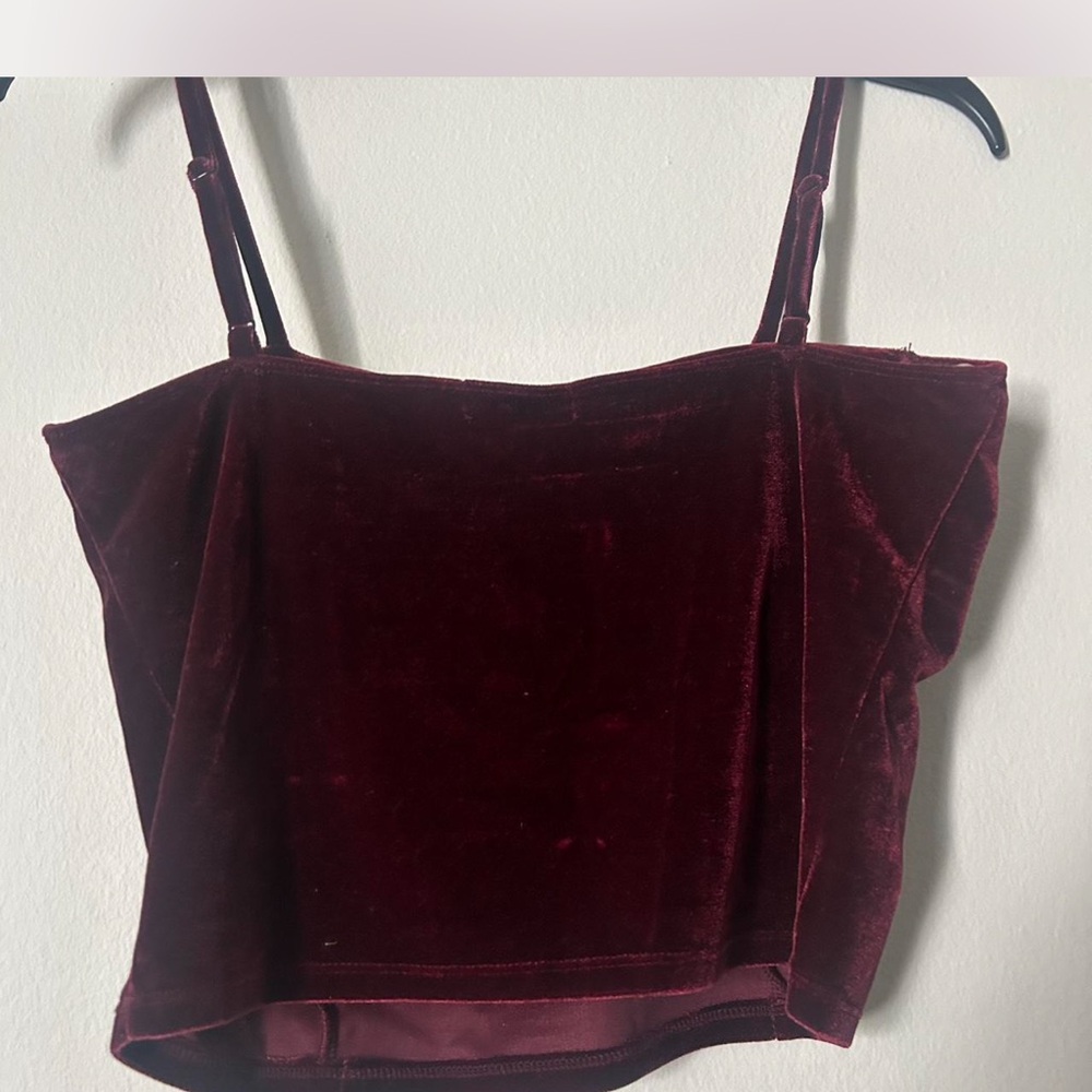 Elegant Velvet Burgundy Camisole Top